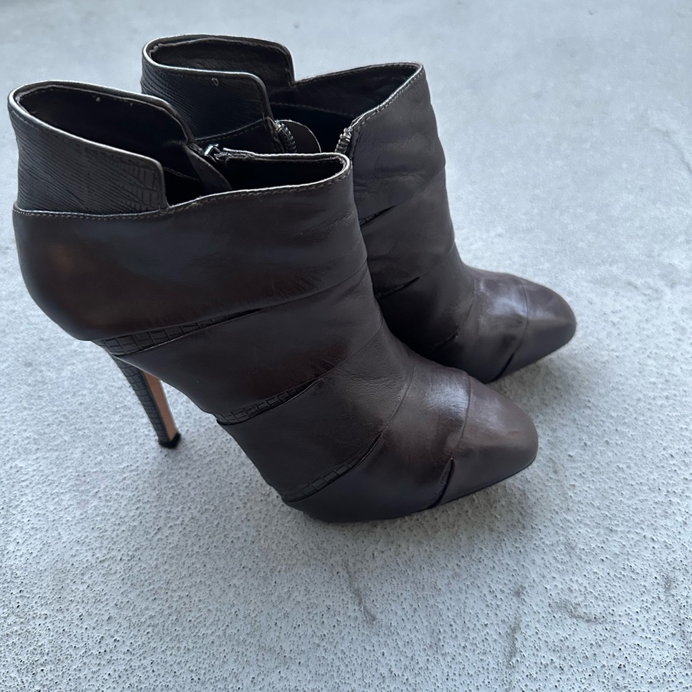 Max studio Leather High Heel Booties